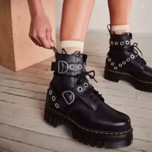 Dr. Martens Quad Neoteric Audrick Hardware Boots Leather Platform Nappa Lux US 5 - Picture 4 of 16